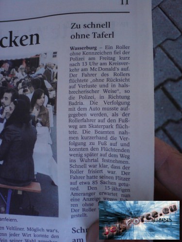 Zeitungsbericht von meiner Verfolgungsjagt