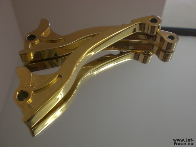Bremshebel + Kickstarter 24Karat vergoldet