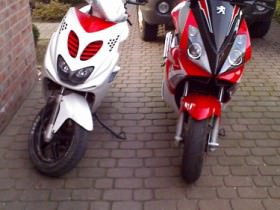 mit roller unterwegs