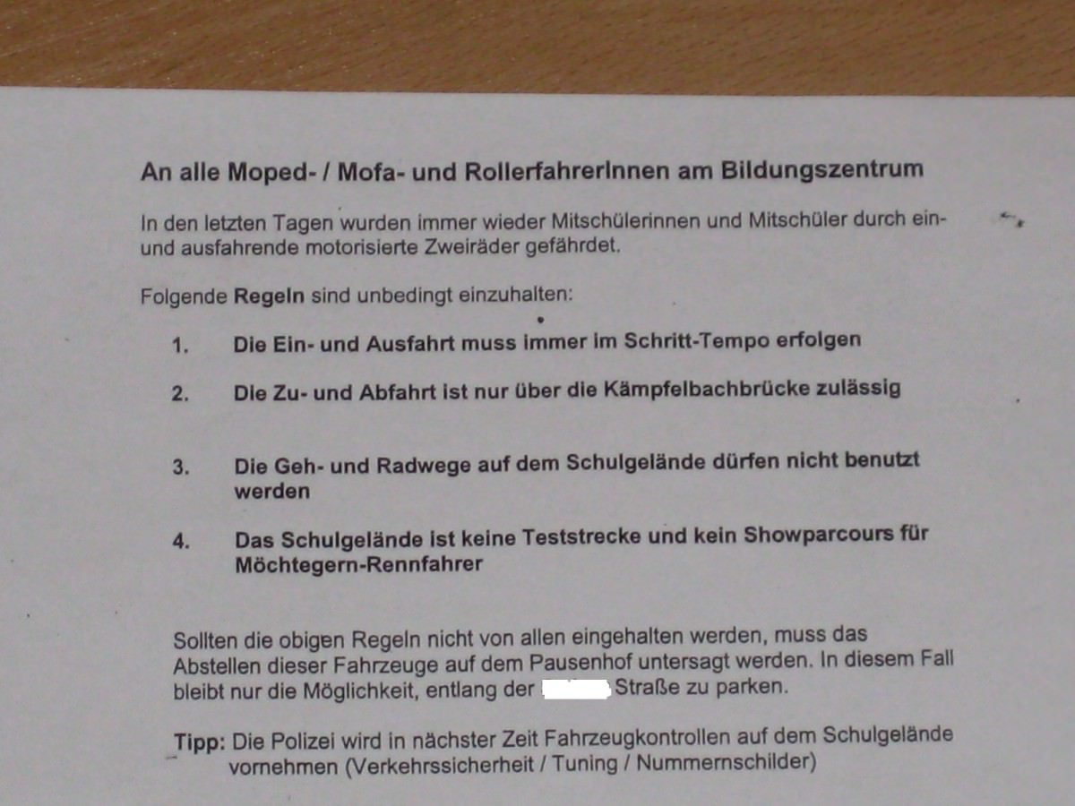 Bei uns an der Schule