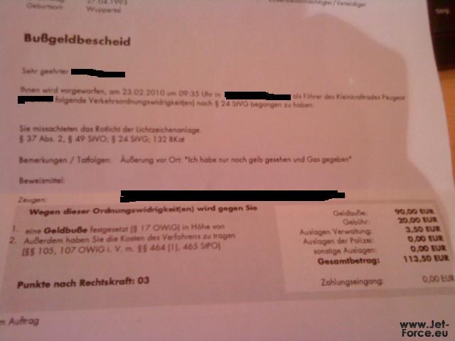 bußgeldbescheid fu!!!!!!!!!!