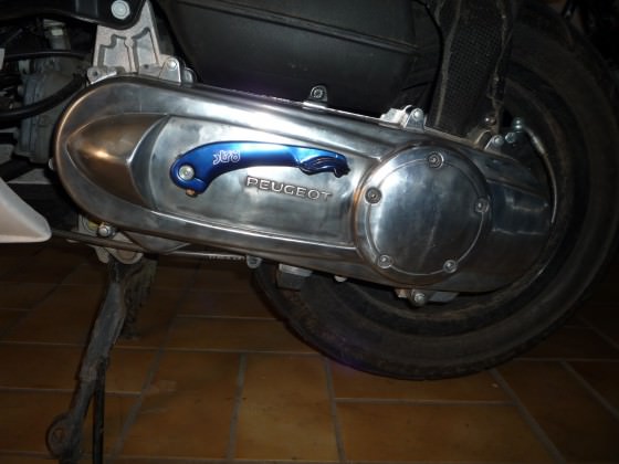 Variodeckel poliert & blauer Kicker