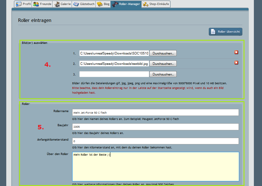 Jet-Force.eu Rollerprofil(e) / Rollermanager