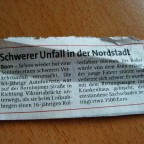 Resultat -> Oberschenkelbruch 10 Wochen außer Gefecht und Roller Totalschaden