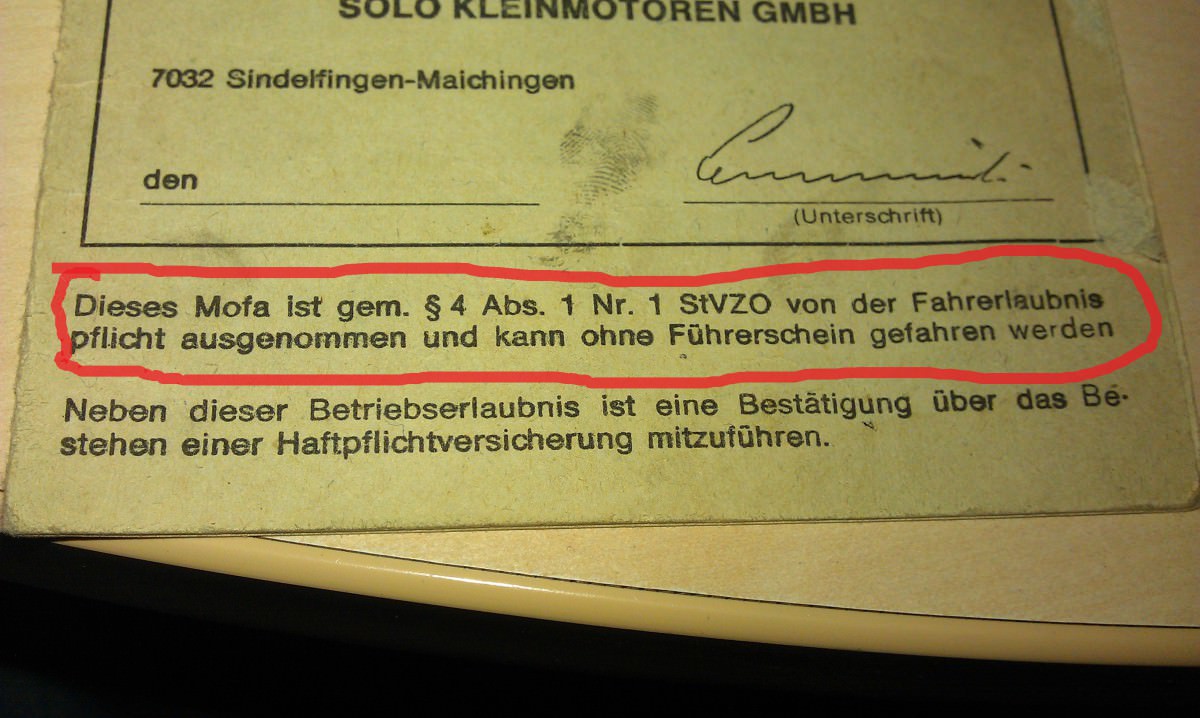Stimmt des darf ich mit dem mofa ohne füherrschein fahren ?