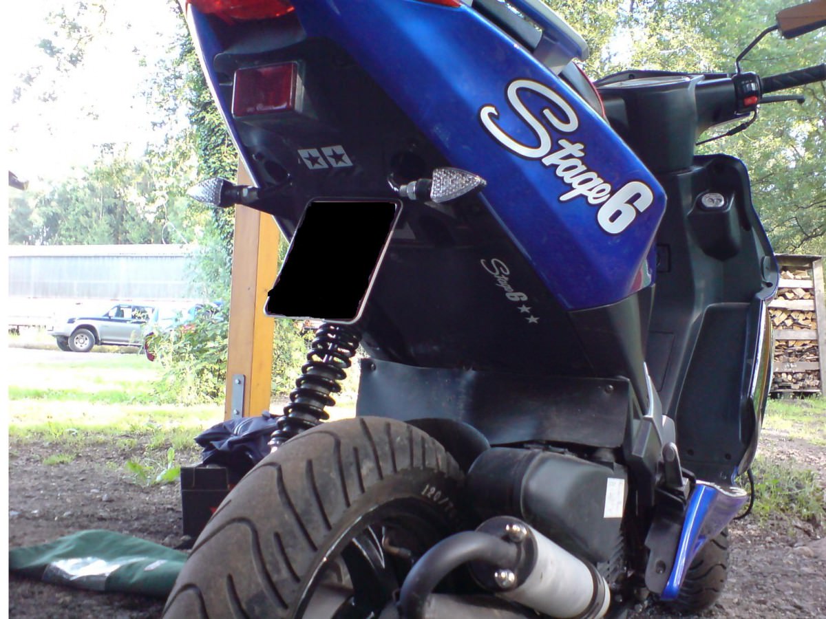 Optik-Neue Blinker, Spiegel(F1), Spritzschutz ab, Ori Sticker ab - Stage6 drauf, KZ Halterung + Trittbleche selfmade, HLS