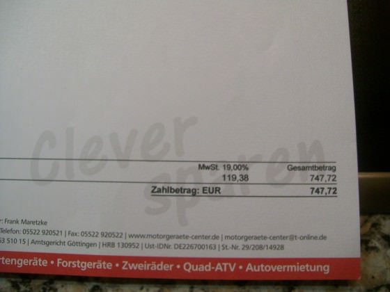 Hoffentlich zahlt die Versicherung
