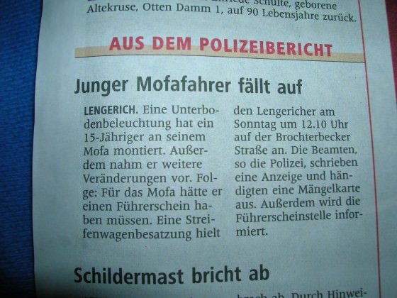 Ich bin in der Zeitung :)