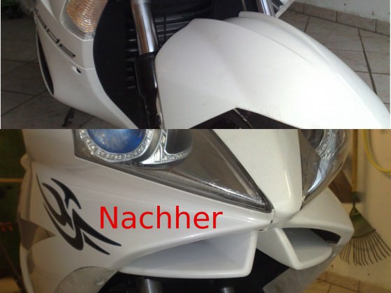 Angel Eyes, Chrom Scheinwerfer mit Xenon Brine, Blinkergläser und Rücklichtgläser im "Ice-Style"