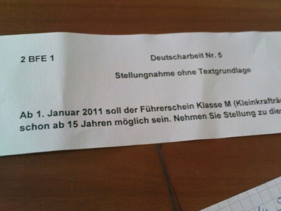 Deutscharbeit heute :D haha
