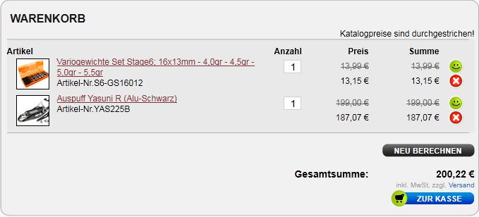 Nächste Bestellung.
