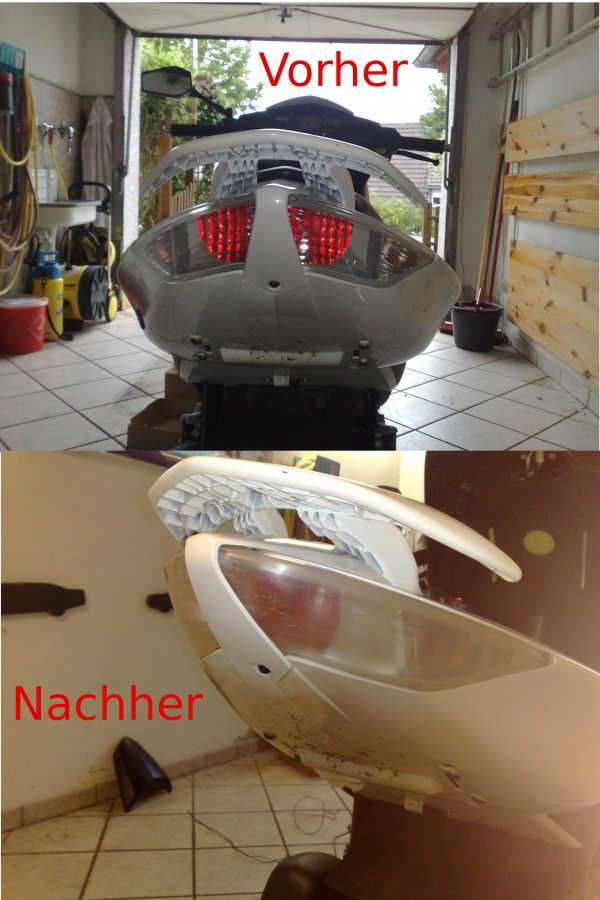 Angel Eyes, Chrom Scheinwerfer mit Xenon Brine, Blinkergläser und Rücklichtgläser im "Ice-Style"