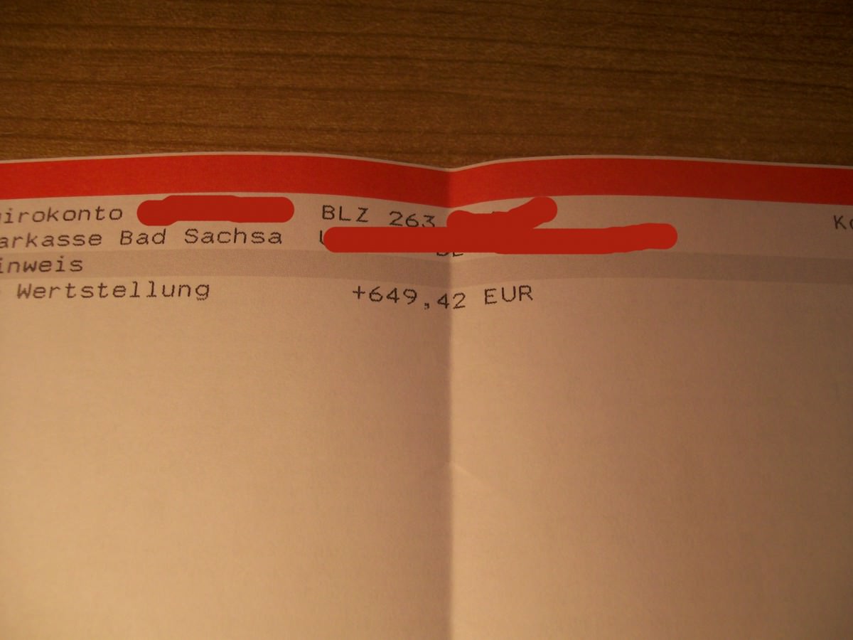 Versicherung hat endlich gezahlt :)