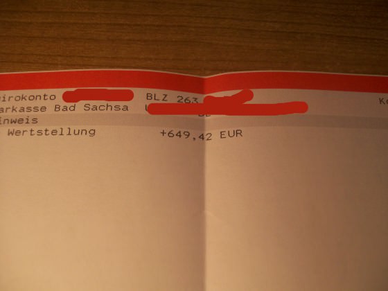 Versicherung hat endlich gezahlt :)