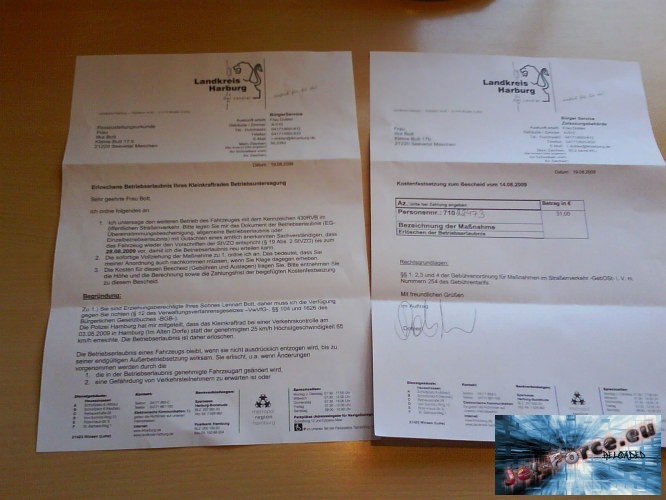 Post bekommen :D da steht aber i-wie nix von anzeige ..??