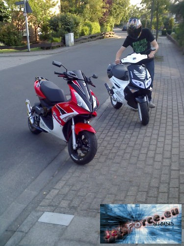 mit roller unterwegs