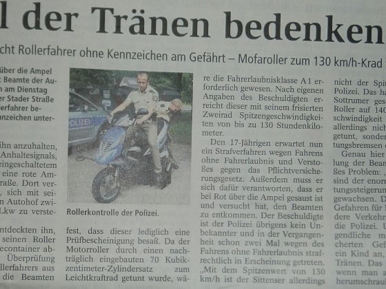 Heute morgen in der Zeitung