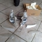 Angel Eyes, Chrom Scheinwerfer mit Xenon Brine, Blinkergläser und Rücklichtgläser im "Ice-Style"