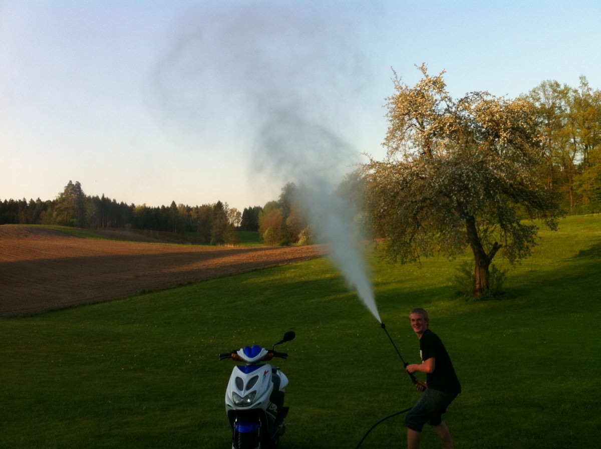 Roller waschen mit Hochdruckreiniger :D