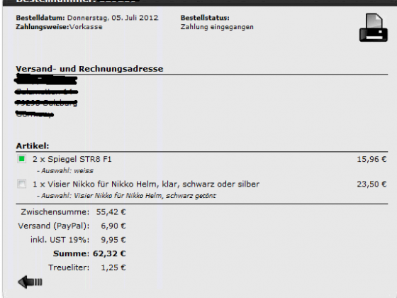 Bestellungsfrage