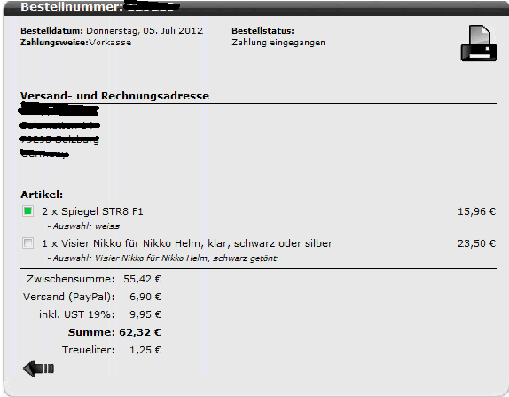 Bestellungsfrage